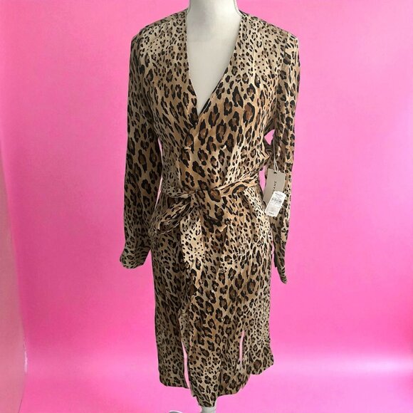 FRAME Leopard Print Button Belted Dress Size Small NEW NWT - Picture 1 of 9